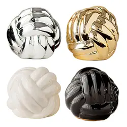 Knot Pillow Ball Statue Ceramic Knotted Ball Pillow for Bedroom Decor Room Decor Decorative Floor Home Decoration Party Decor