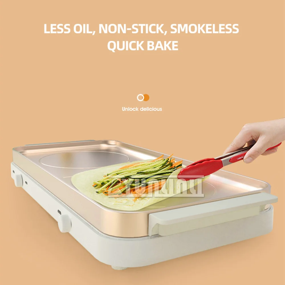 شواية كهربائية غير لاصقة ماكينة شواء بدون دخاني صينية خبز كهربائية منزلية متعددة الوظائف وعاء الطبخ شوايات كهربائية