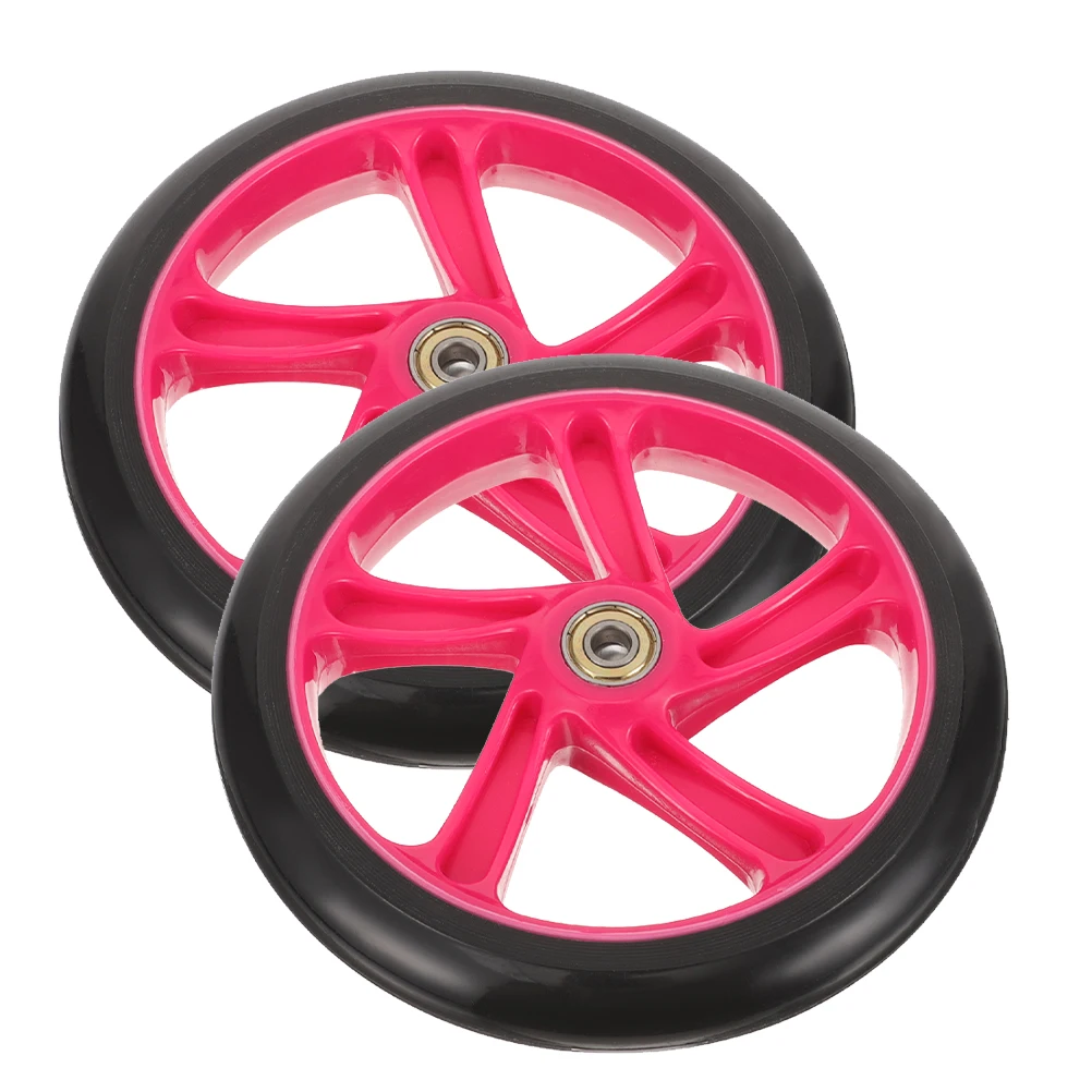 

High Elastic Shopping Cart Wheel 1 Pair Off-road Scooter Replacement Parts Drive Electric Kick PU Durable Wear Resistant