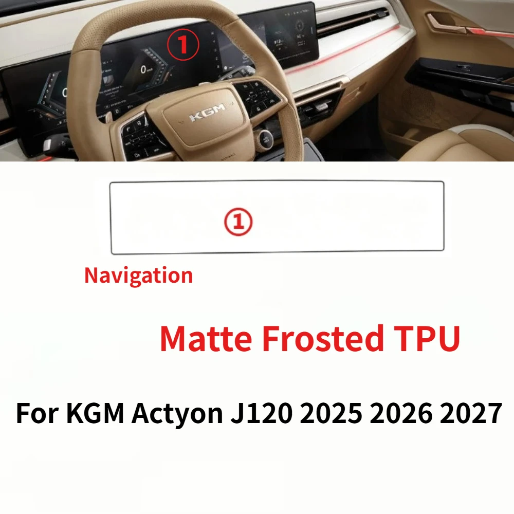 Matte TPU PPF Schutzfolie für KGM Actyon 2025 2026 2027 Schaltpanel GPS-Navigationsbildschirm Kratzfeste Auto-Zubehörteile