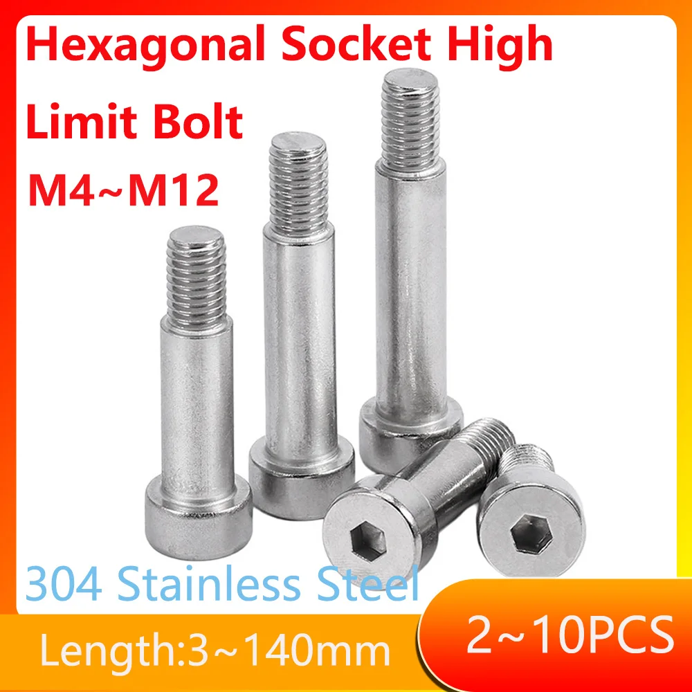 M3~M10 304 Edelstahl Sechskant-Innensechskantschraube mit Rollenlager und Schulter, Inbusschraube, Länge 3mm~140mm