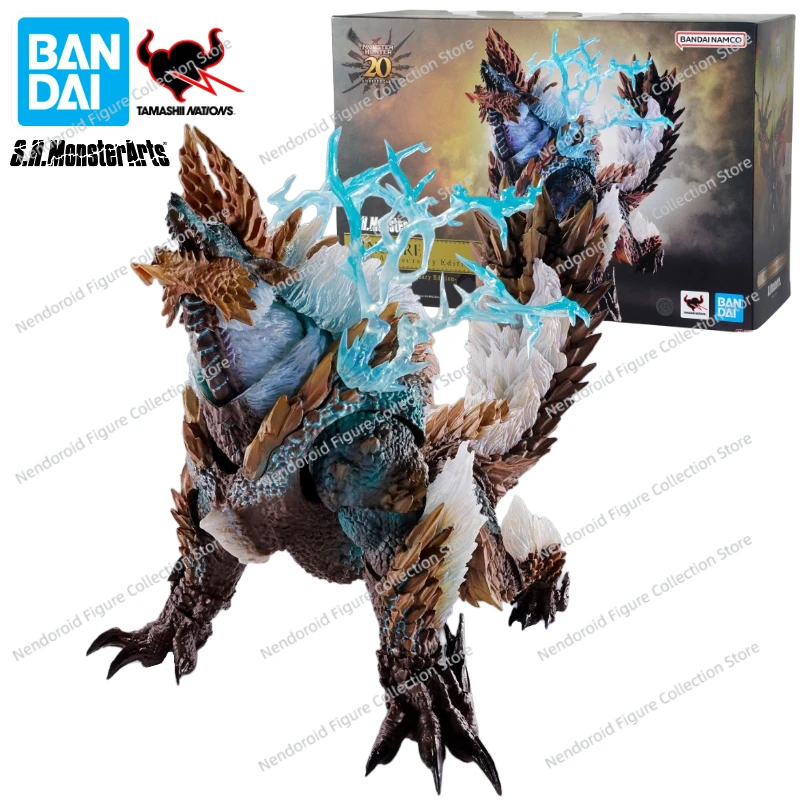 100% Original In Stock Bandai S.H.MonsterArts SHM Monster Hunter Zinogre 20th Anime Action Figure Doll Toy Gift Model Collection