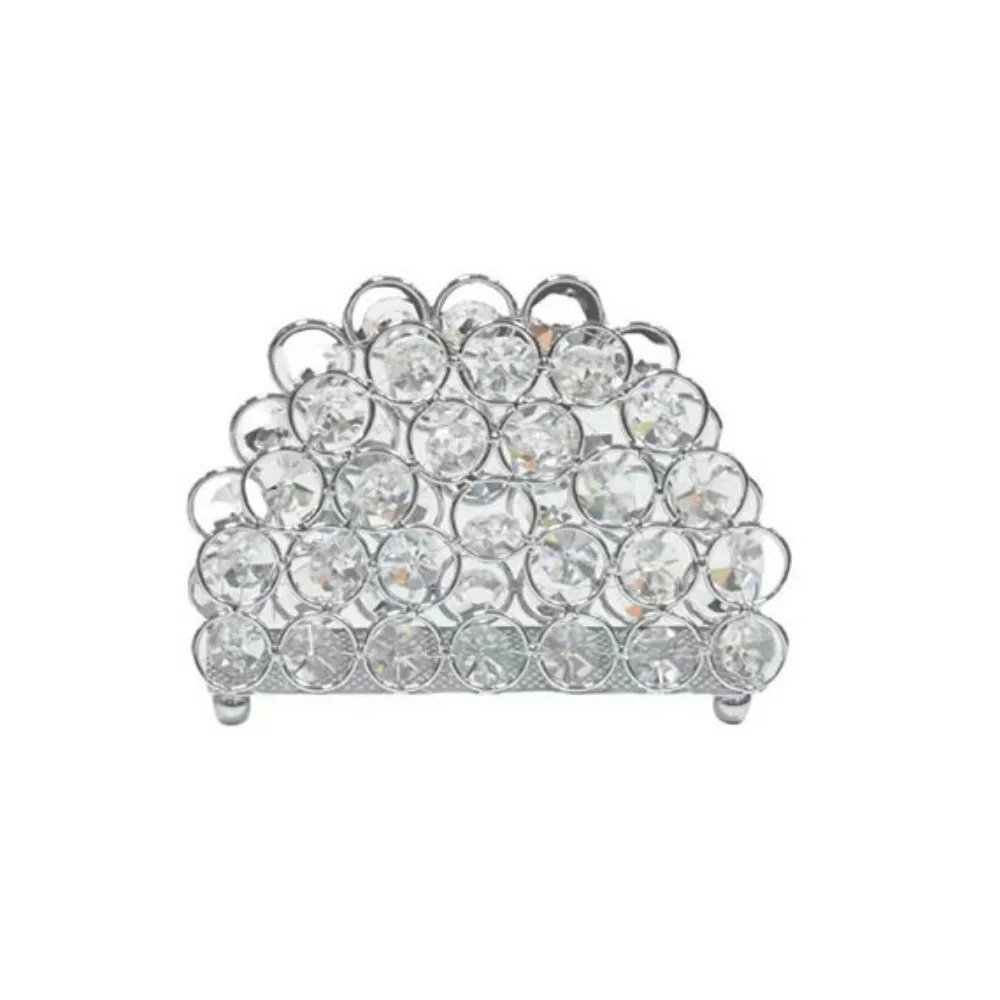 

Practical Nordic Style Crystal Napkin Holder Luxury Elegant Tissue Holder Decorative Metal Napkin Rack Home Decor