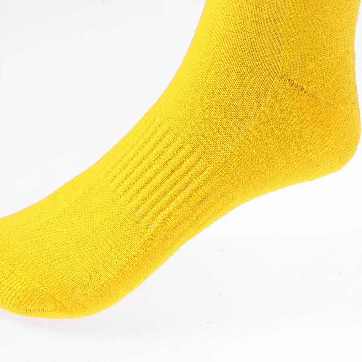 

1Pair Solid Color Knee High Sports Stockings Long Football Socks Elastic Anti Slip Exercise Accessories Fluorescent