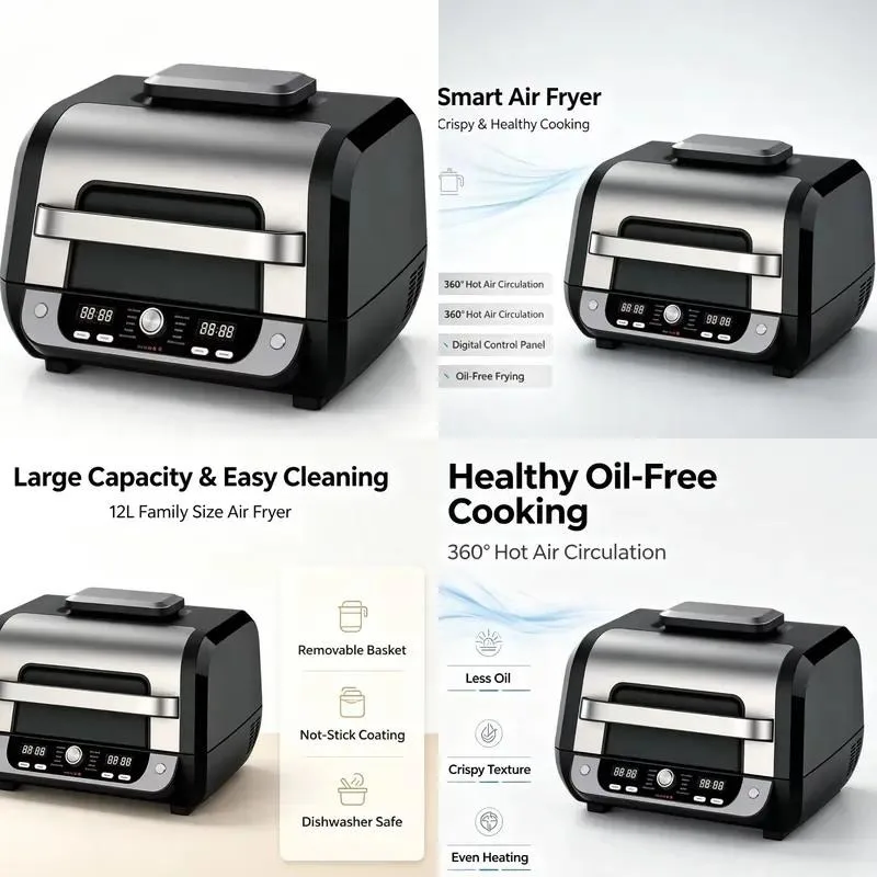 Stainless Steel Digital Air Fryer Single Basket for Home RV Hotel Use