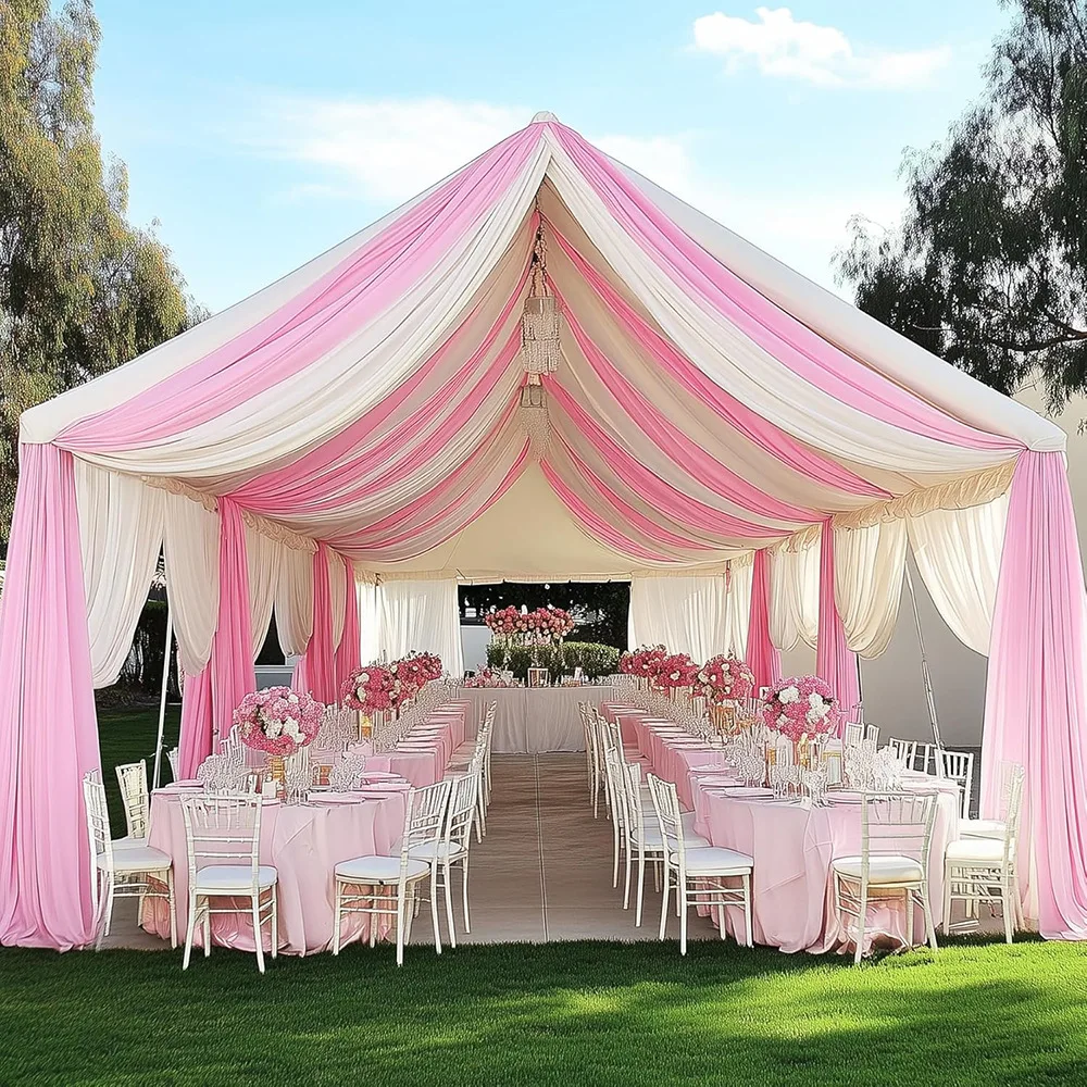 Weißer Hintergrundvorhang, nicht transparent, knitterfrei, Polyester-Fotografie-Hintergrundbehang für Hochzeit, Babyparty, Geburtstag – Detail 1