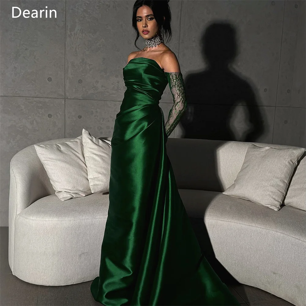 Customized Prom Dress Formal Women Dearin Off-the-shoulder A-line Floor Length Skirts Tulle Ruffle Bespoke Occasion Dresses Even