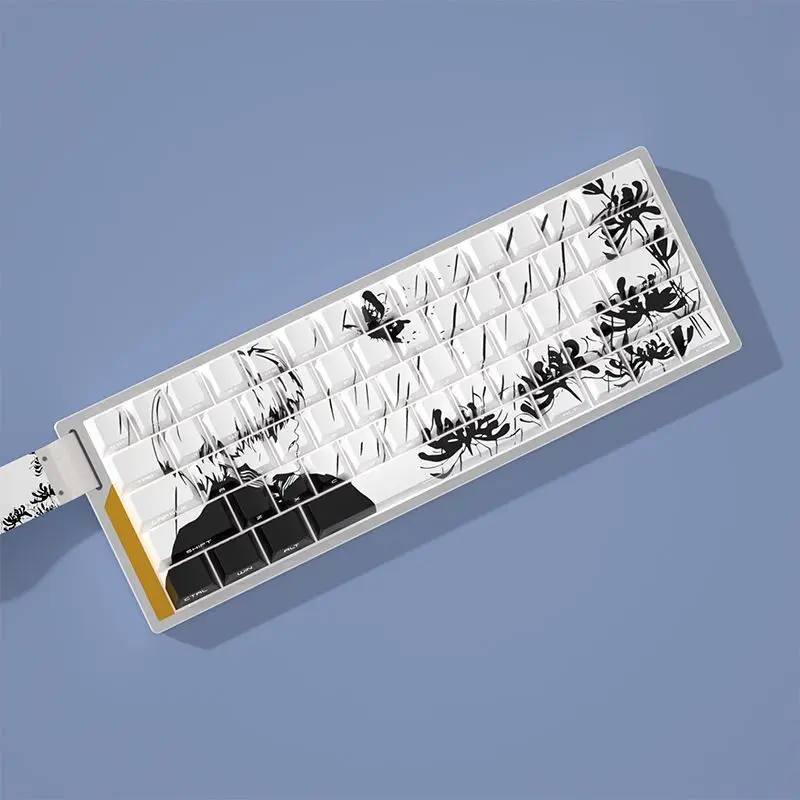 Kaneki Ken   Key Caps Anime Side Engraved Translucent Cherry Small Full Set PBT Dye-Sub Mechanical Keyboard Keycaps Wooting