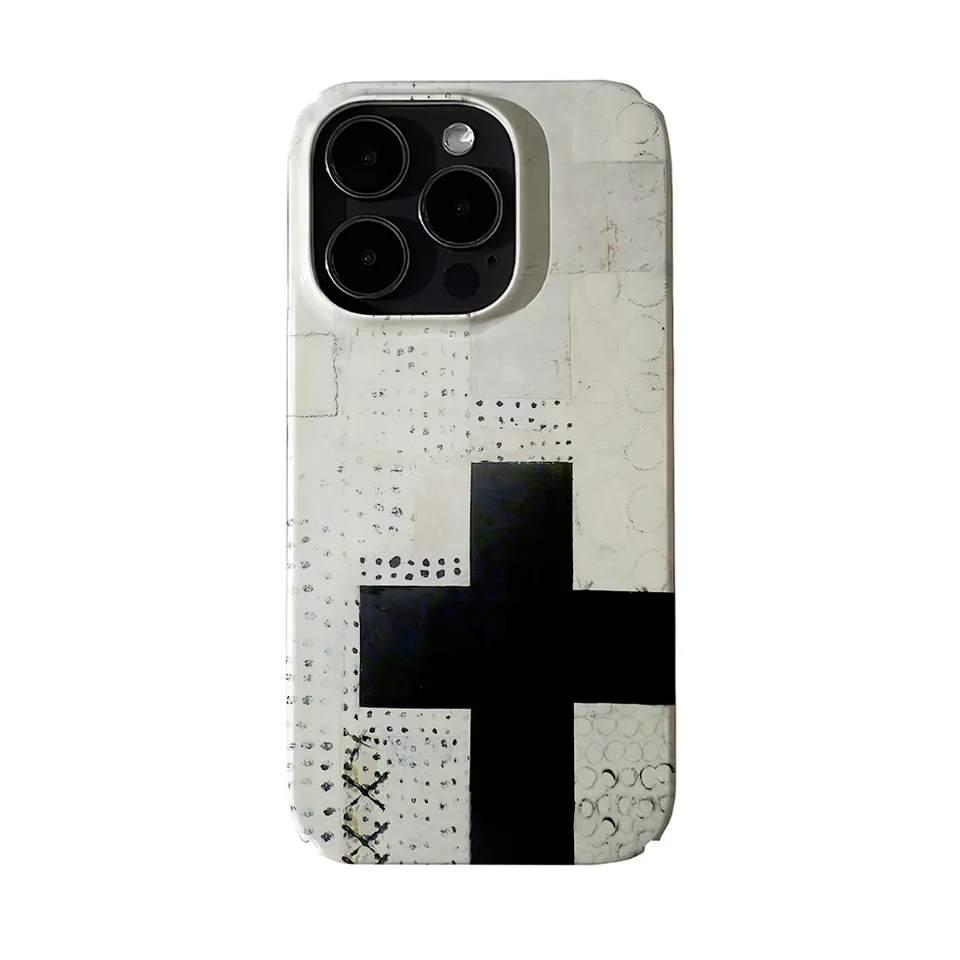 Funda dura de PC con patrón retro de cruces para iPhone 17, 16, 15, 14, 13, 12, 11 Air, Pro Max, X, XS, XR, XS Max, 7, 8 Plus 4