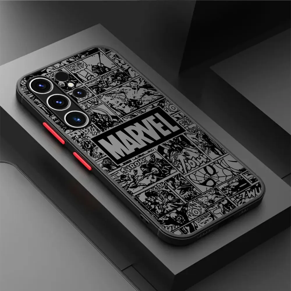 Cover Marvel Spiderman Ironman Case for Samsung Galaxy S9 S10 S22 5G S23 S24 Ultra S20 FE S21 Plus Capa Bumper Matte