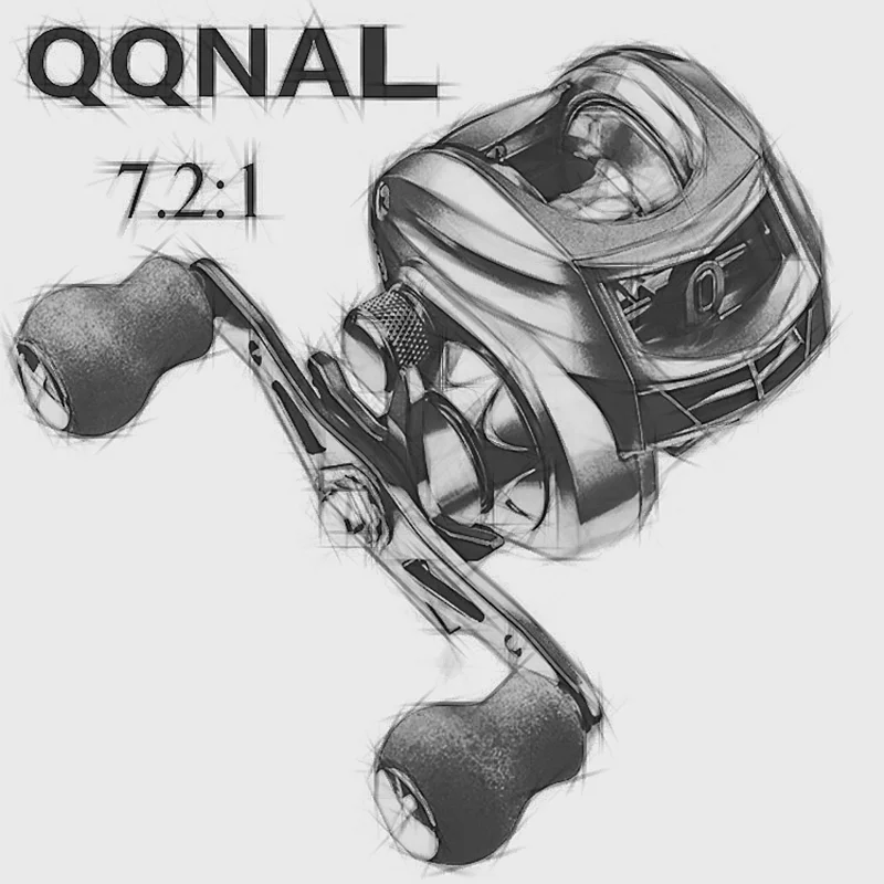 QQNAL 7.2:1 8KG Reel Baitcasting Max Drag Fishing Reel For Bass in Ocean Environment Reel Fishing Accessories