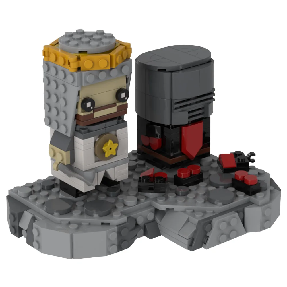 Gobricks MOC Black Knighteds Duel Brickheadzs Building Blocks Model Game character Bricks diy Assembled Toy Children Gift