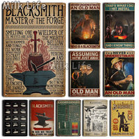 Moderno Blacksmith Knowledge Metal Tin Sign Infographic Poster for Home room Club Kitchen Cafe Bar Garage man cave Plaque Decor