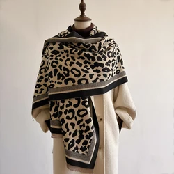 New 2024 Women Scarf Luxury Autumn Winter  Warm Vintage Leopard print Scarve Pashmina Mujer Femme Foulard Bufanda