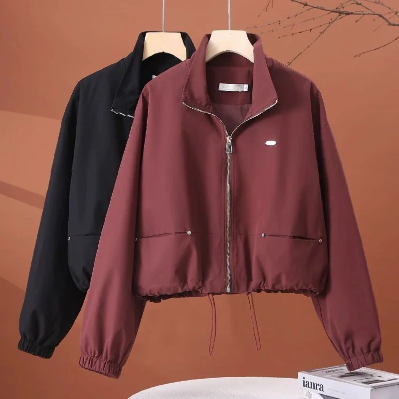 

Korean high quality long sleeves Women's Jacket Short Spring Autumn 2025 New Loose Casual Overcoat Female Tops