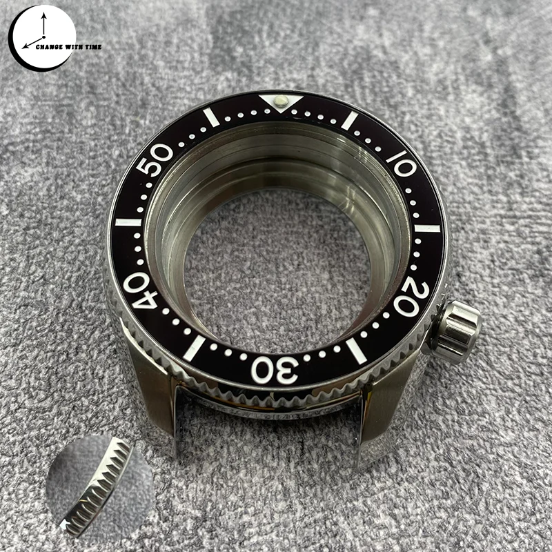 

Silver SPB185 Steel Watch Case Fit For Seiko NH35 NH36 7002 7S26 7S36 Automatic Movement Ceramic Bezel Watch Case