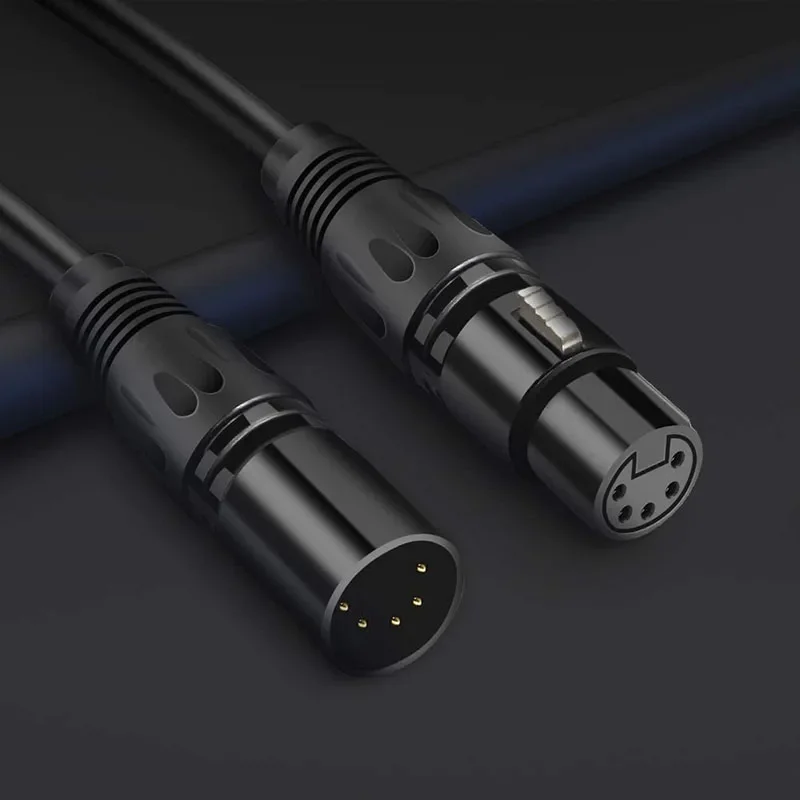 3Pin 5Pin DMX XLR to RJ45 Y Splitter Cable 2 Channel Multi Network Breakout for Stage light and Recording Studio