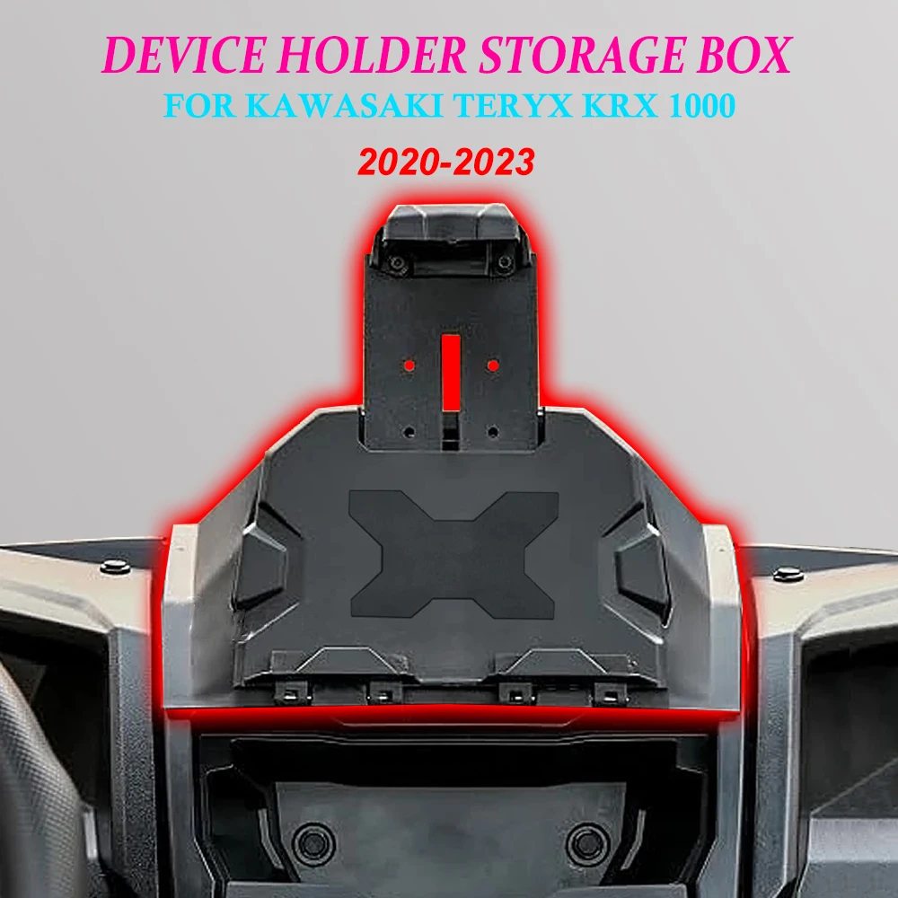 New Accessories For Kawasaki Teryx KRX 1000 2020 2021 2022 2023 Black Electronic Device Tablet Phone Holder With Storage Box