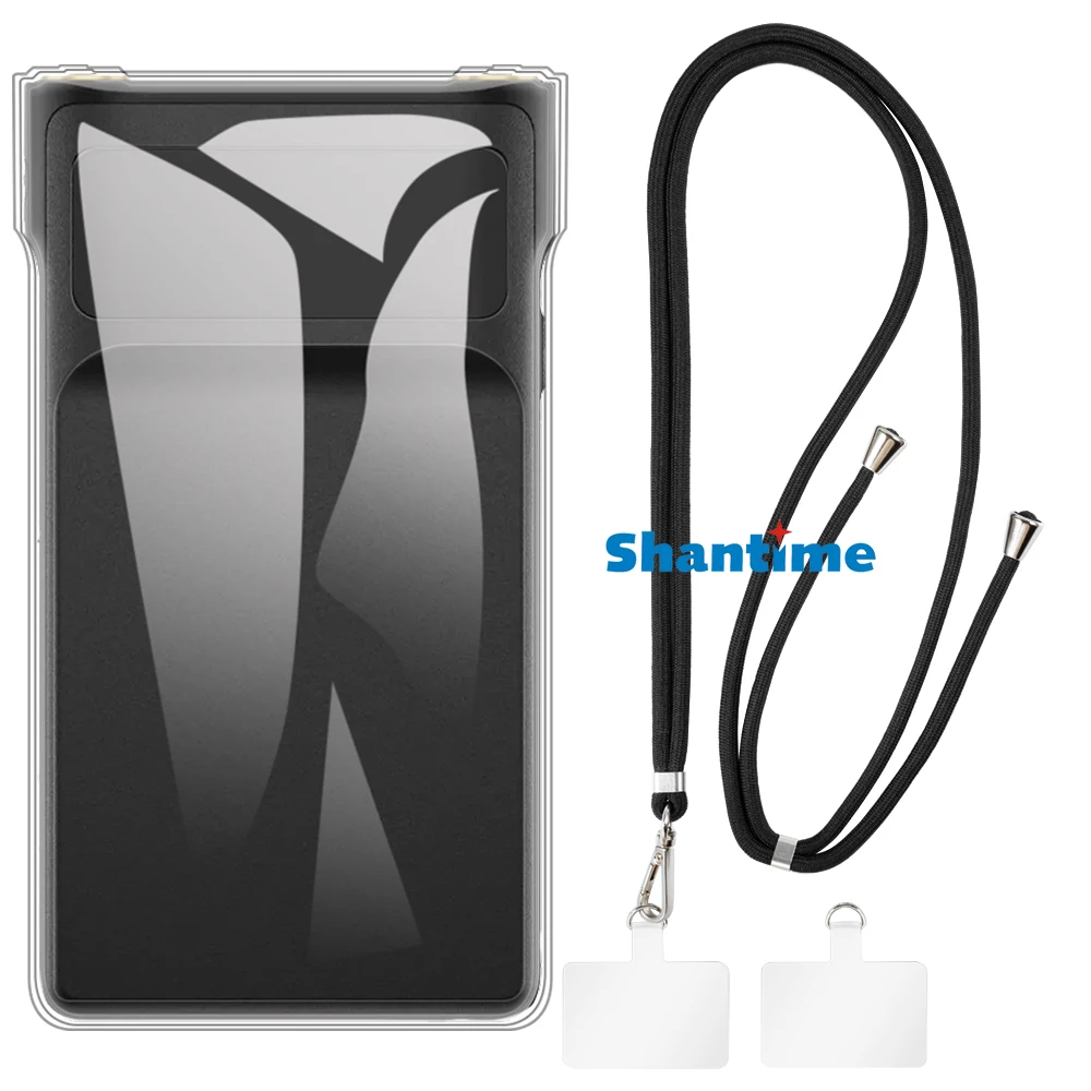 Suitable for Sony NW-WM1ZM2 Case + Ajustable Neck/Crossbody Lanyards and Spacers, Silicone TPU Cover with Soft