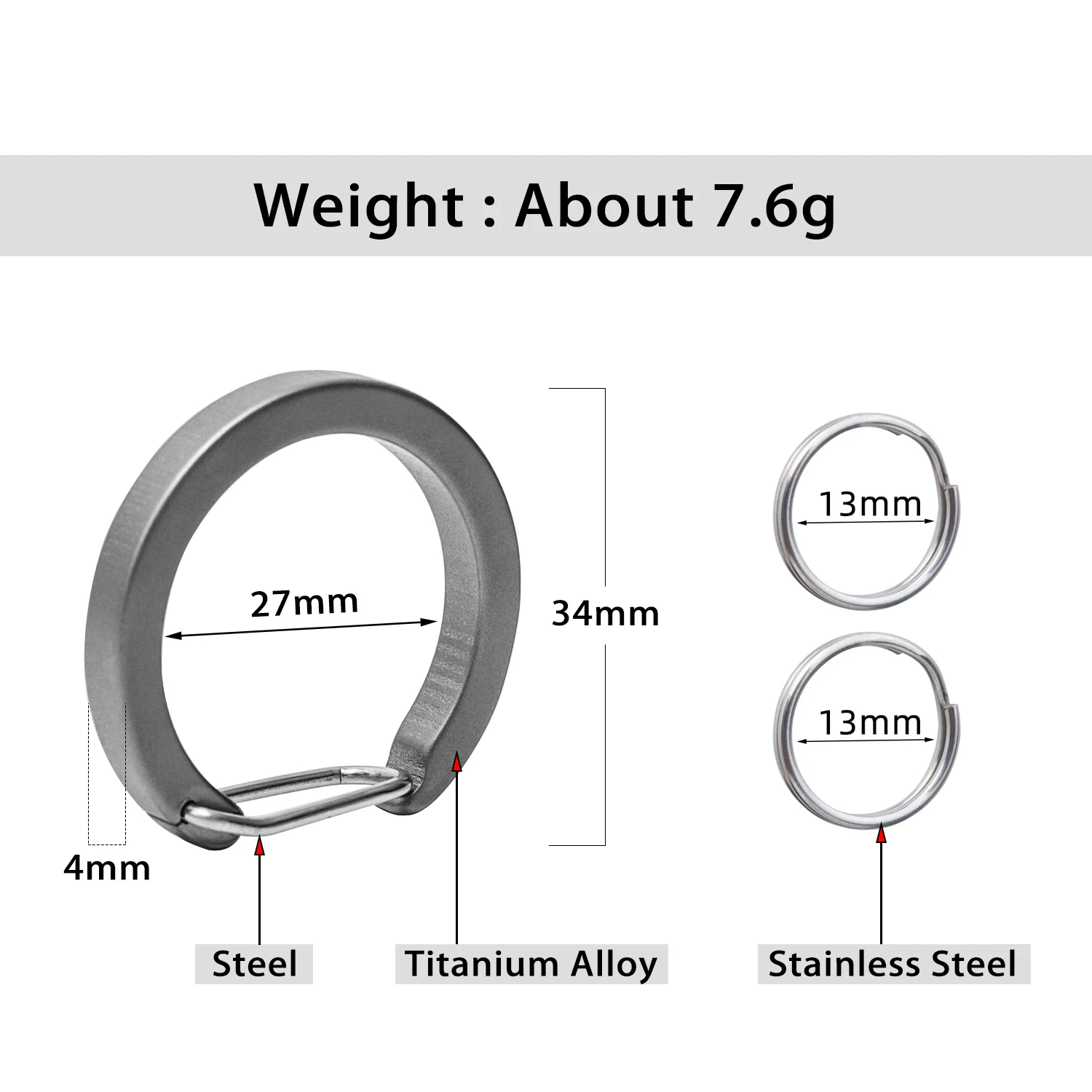 Titanium Alloy Alien Fish Eye Keychain Two Stainless Steel Keyring Neutral Durable Household EDC Tools Gift