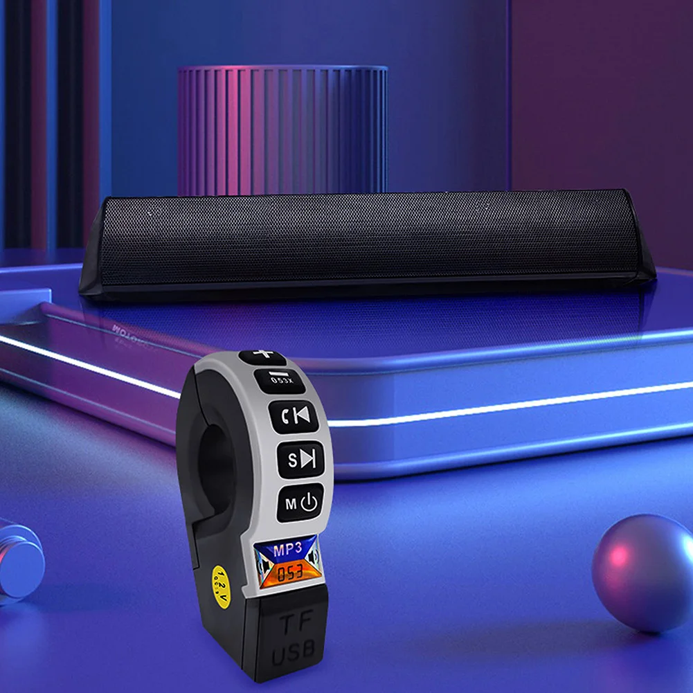 

12V Scooter Stereo Speaker Waterproof Bluetooth-Compatible Moto FM Radio Scooter Bike Audio Amplifier Motorcycle Stereo Speaker