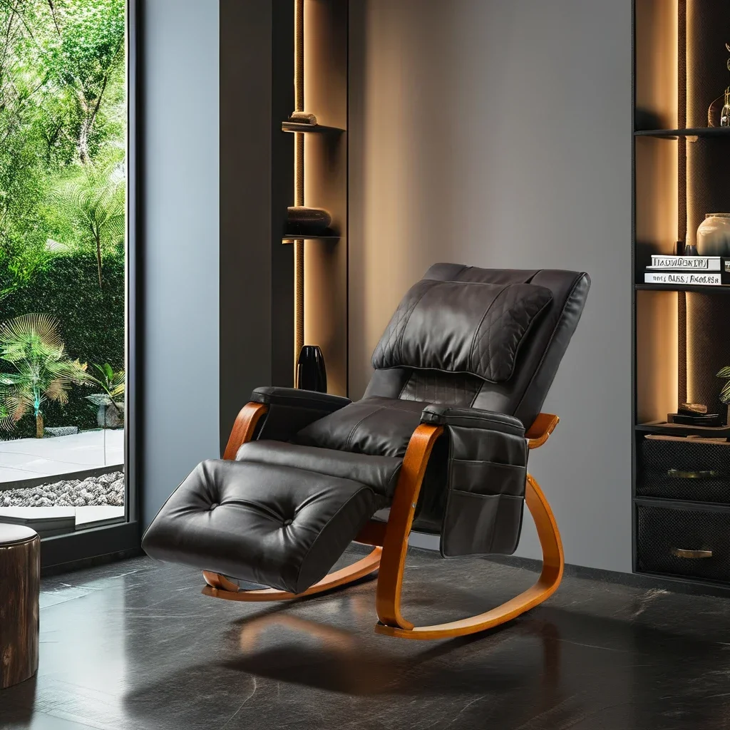 

2024 New Arrivals Electric Wood Body Vibrating Rocking Massage Chair with Timing Control for Living Room