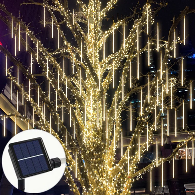 

Solar Meteor Shower LED Light 30cm/50cm Beautiful 8Tubes String Lights Decor Wedding Garden Holiday Christmas Street Outdoor