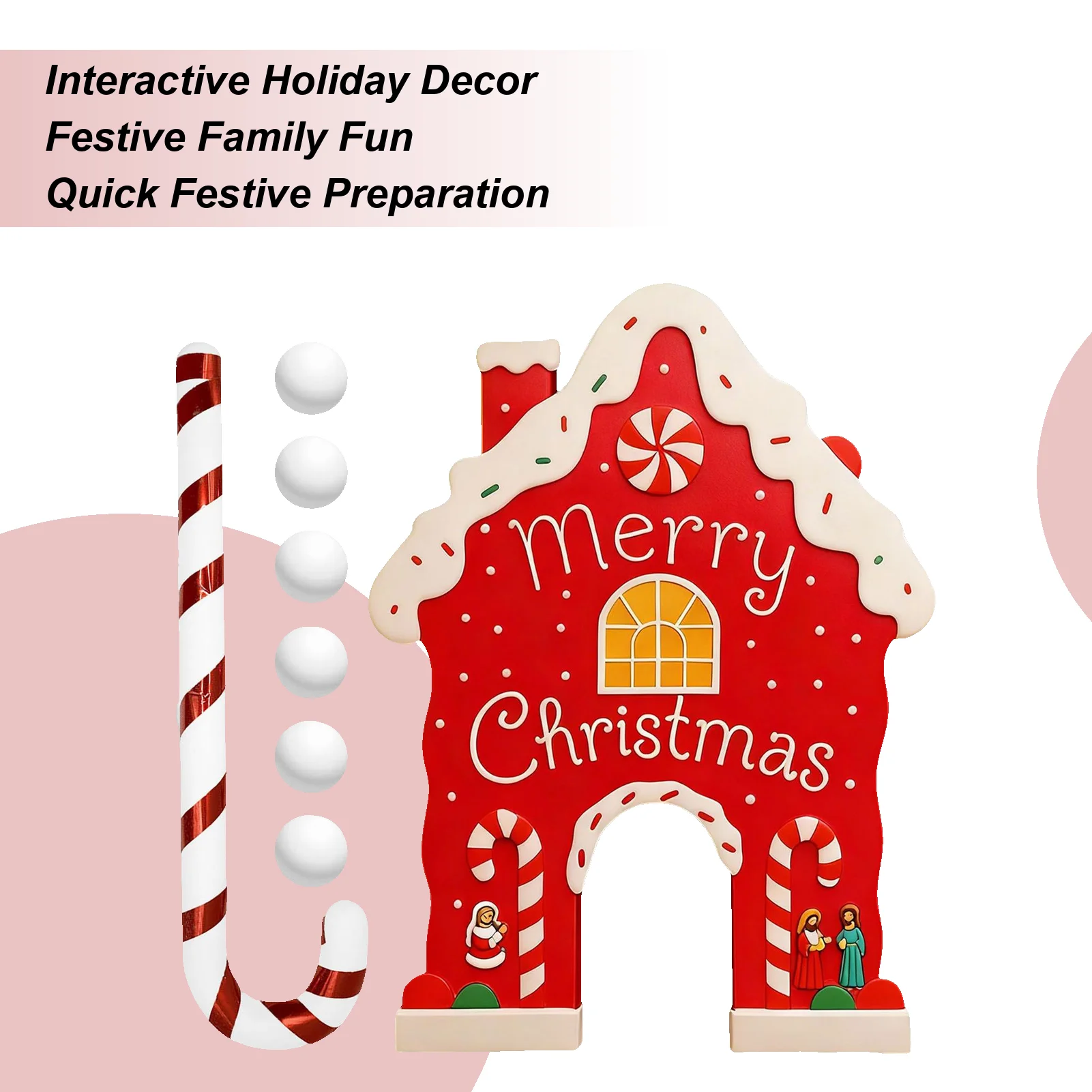 Juguetes de Golf, juguetes de Navidad reutilizables, juego de Golf de pan de jengibre con bolas, bastón de caramelo para adolescentes, adultos, familia, sala de estar, Fiesta al aire libre