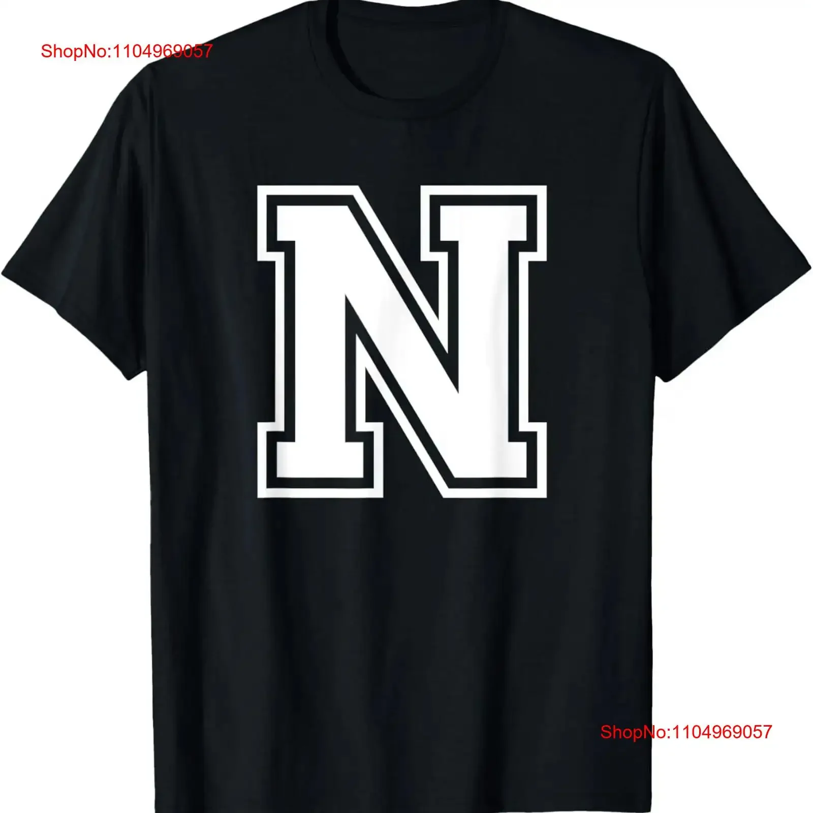 

Letter N Name Initial Varsity Alphabet Monogram T Shirt vintage Washed Slightly Comfortable Unisex Stylish Breathable Casual