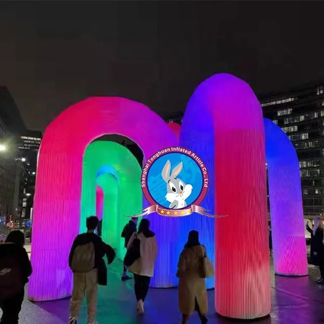 2025, feuerhemmender aufblasbarer Lichttunnel, individueller Logo-Torbogen für Weihnachten, Karneval, Markenförderungen, Außenwerbung