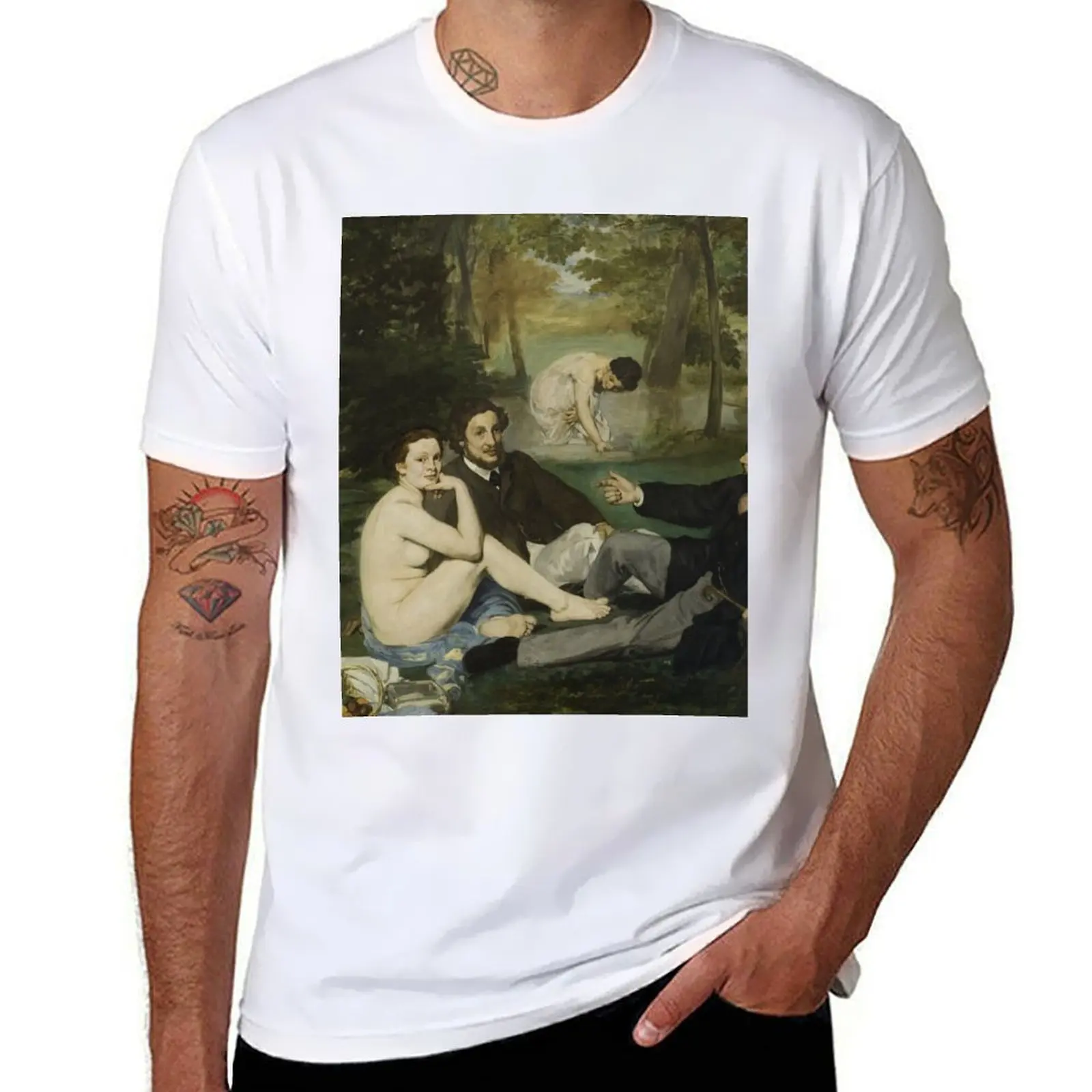 

Manet - Luncheon on the Grass/ Le Déjeuner sur l'herbe (1863) T-Shirt t shirt man plain man t shirt cotton T-Shirt