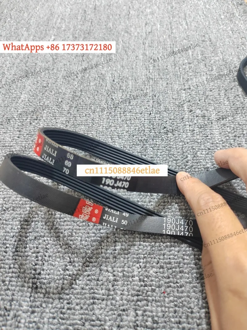 k3 2Pcs PJ Multi-Rib Belt 190J470, 4-15 Ribs Poly-V Belt for Treadmill & Lawn Mower (2.34mm Pitch)
