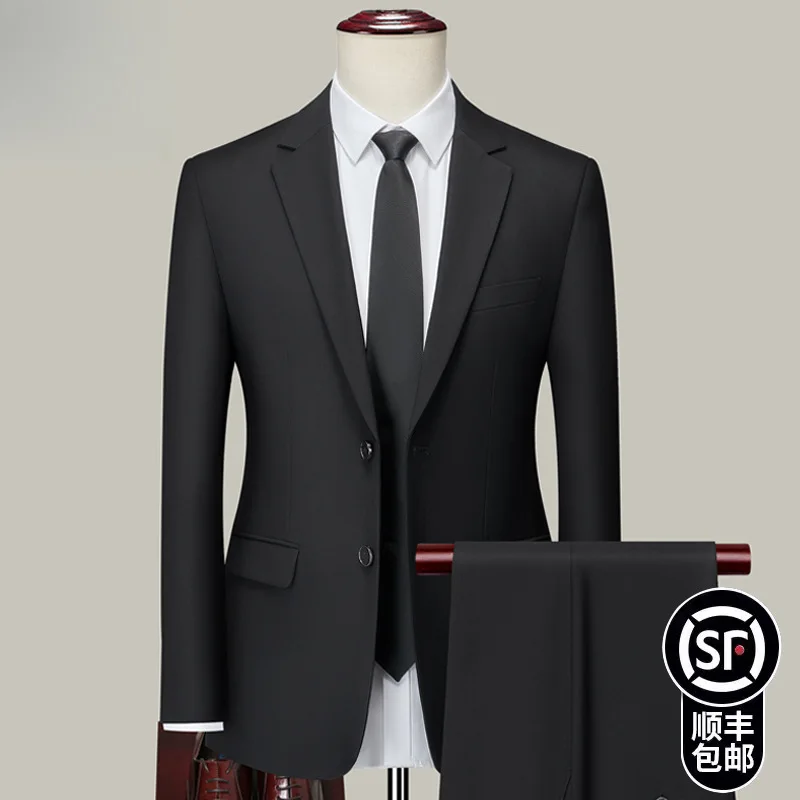 

3-A257 Male College Student Suit Men Full Set Professional Work Dress Male Interview Groom Best Man Suit