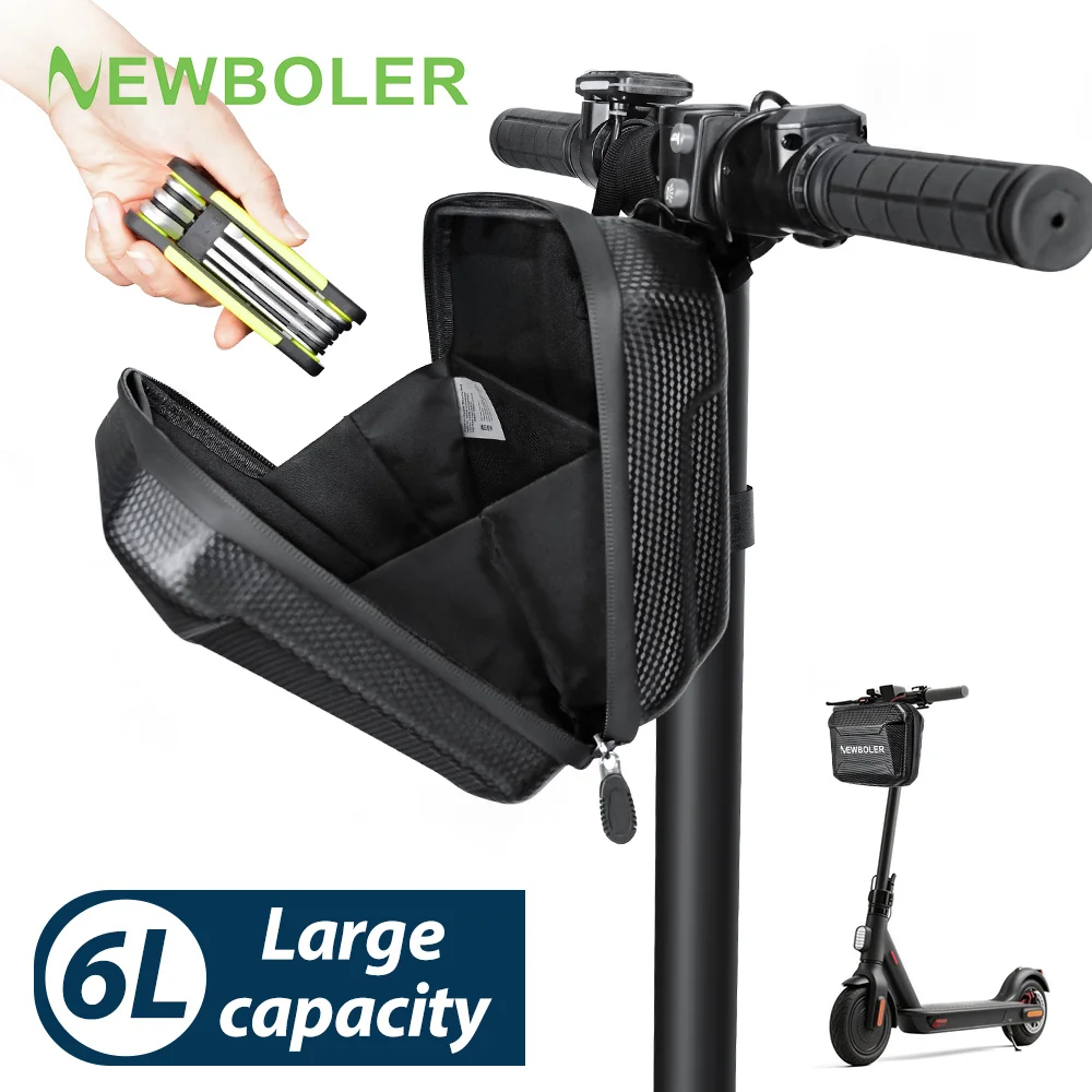 

NEWBOLER 6L Hard Shell Сумка для электрического скутера Аксессуары Сумка для электромобиля Водонепроницаемая передняя сумка для скутера Сумка для велосипеда