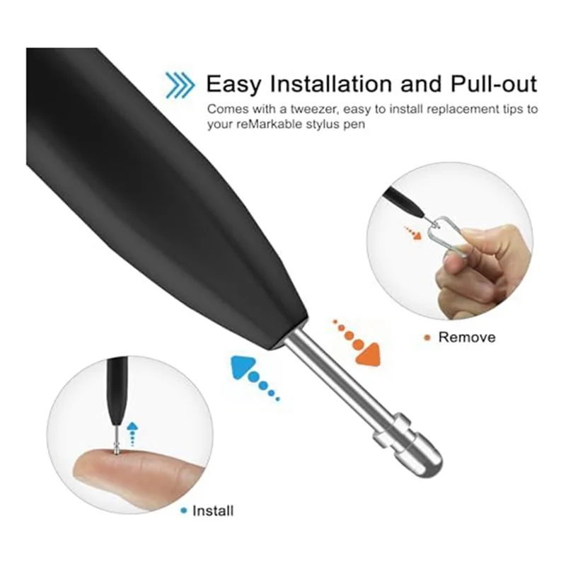 A13E-No Wear Out Titanium Replacement Pen Tips, 2 Smooth And Precise, With Installation Tool, Universal Pen, Digital Pen