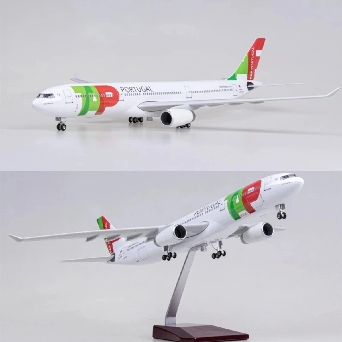 47CM 1:135 Scale 330 A330 Portugal Airlines Aircraft Model with Lights and Wheels Resin Plastic Assembled Aircraft Decorations