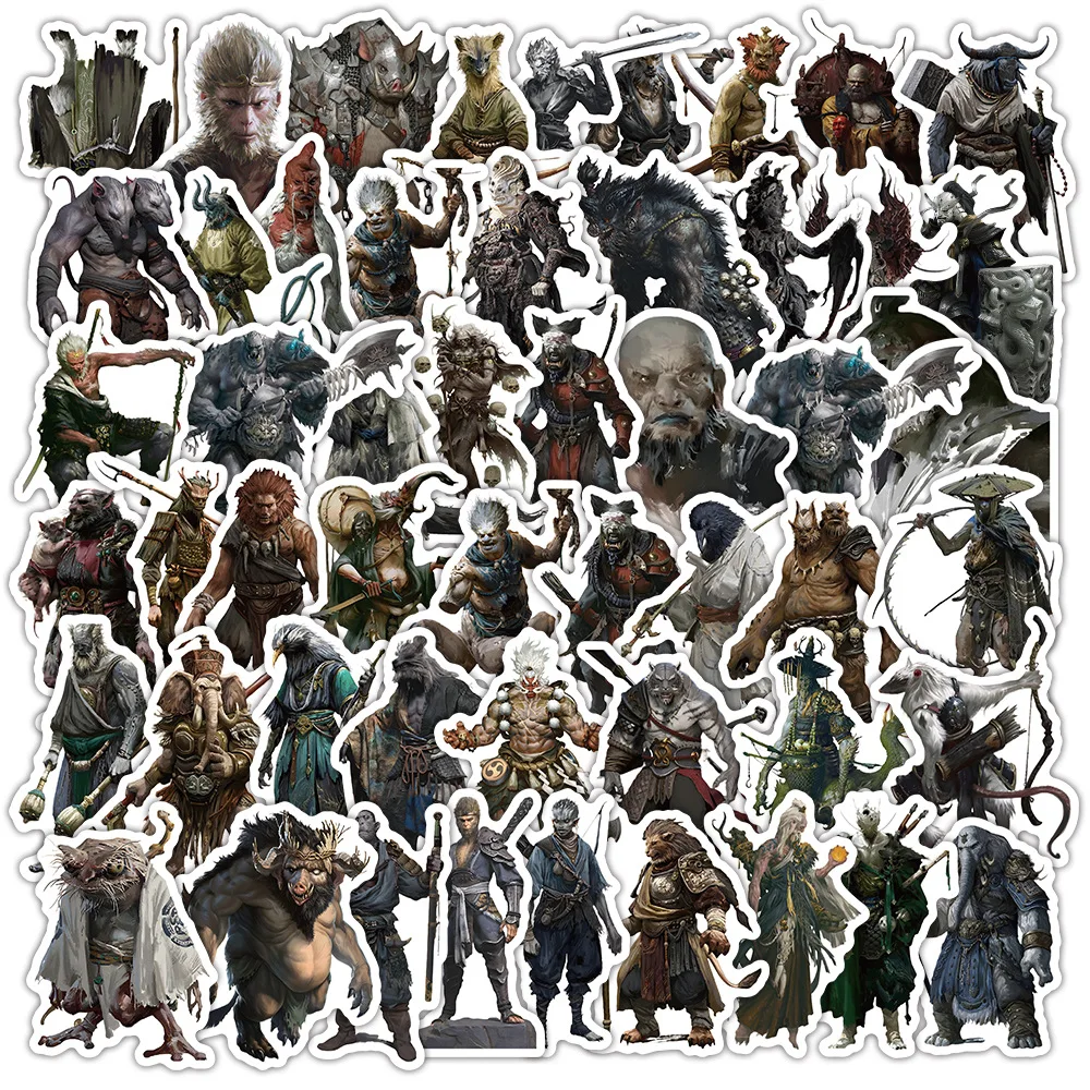 

50/60/PCS Black Myth: Wukong Popular Game Surrounding Graffiti Stickers To Decorate Scooters Notebooks and Notebooks Stickers