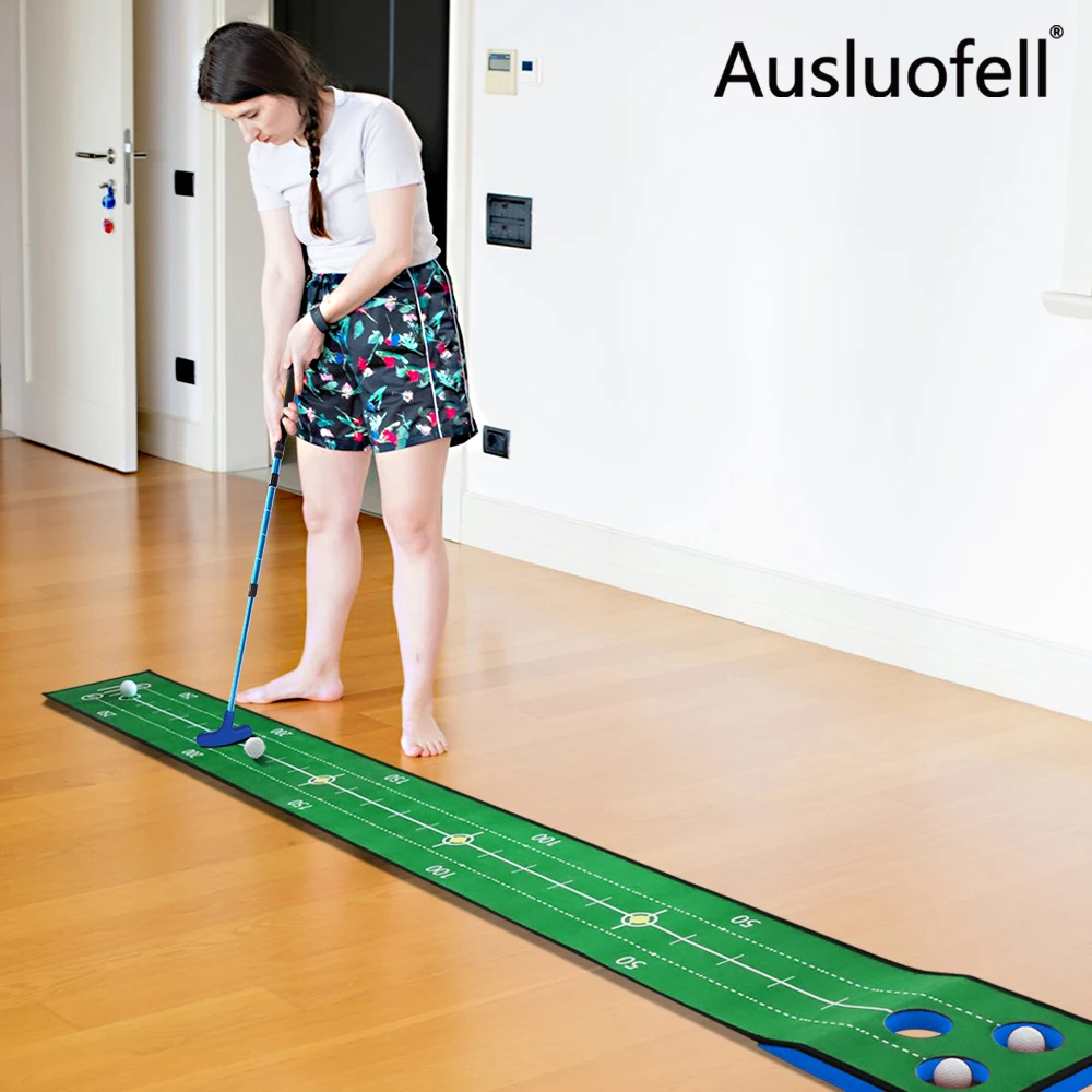 

Indoor Office Golf Putter Trainer Practice Set Training Mat Indoor Golf Putting Green Golf Simulator Set