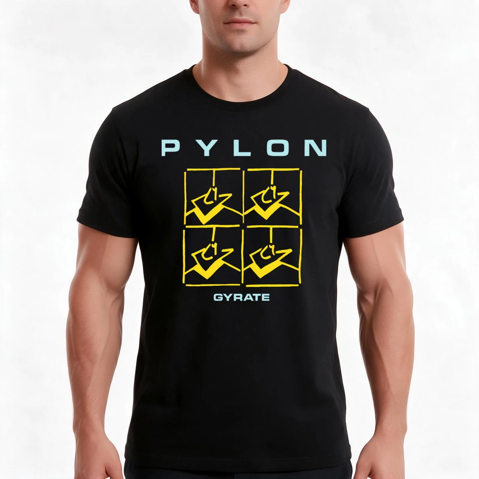 Gyrate Pylon T-Shirt Summer Casual Cotton Tee Oversized Streetwear Tops Vintage Graphic Print Loose Fit Short Sleeve