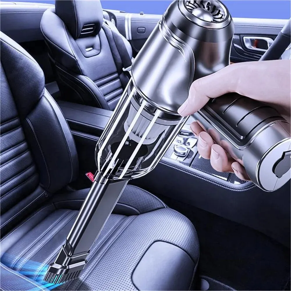 3-In-1 Car Vacuum Cleaner Handheld Portable Air Duster Rechargeable Car Vacuum Cleaner Cyclonic Suction Home & Car Dual Use