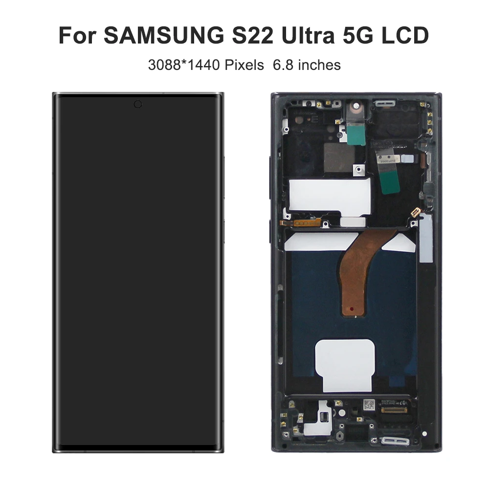 6.8''S22 Ultra For Samsung For Ori S908 S908B S908U S908W S908E LCD Display Touch Screen Digitizer Assembly Replacement