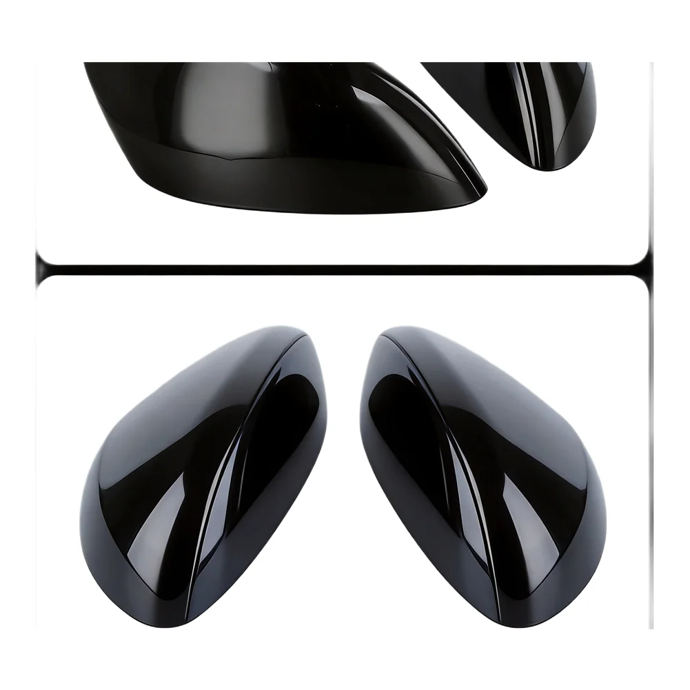 Dual Pair of Weatherproof Side Door Mirrors in Gloss Black Designed for Ford Fiesta MK7 from 2008 to 2017 Models