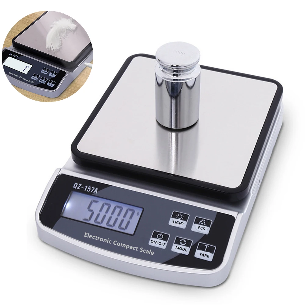 

Household Multi-Function Kitchen Scale Waterproof Coffee Scale Baked Food Weighing Precision Electronic Jewelry Scale 15kg /0.1g