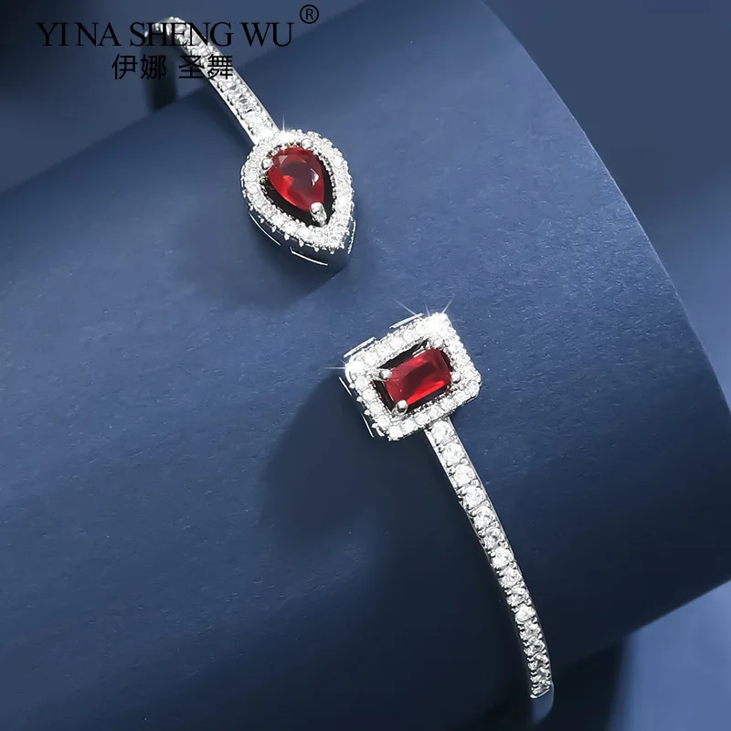 سوار زركونيا مكعب للنساء ، أخضر ، أبيض ، أزرق ، إسورة ذات نوعية جيدة للفتيات ، مجوهرات يد نسائية ، هدية عيد الحب ، فاخرة #3