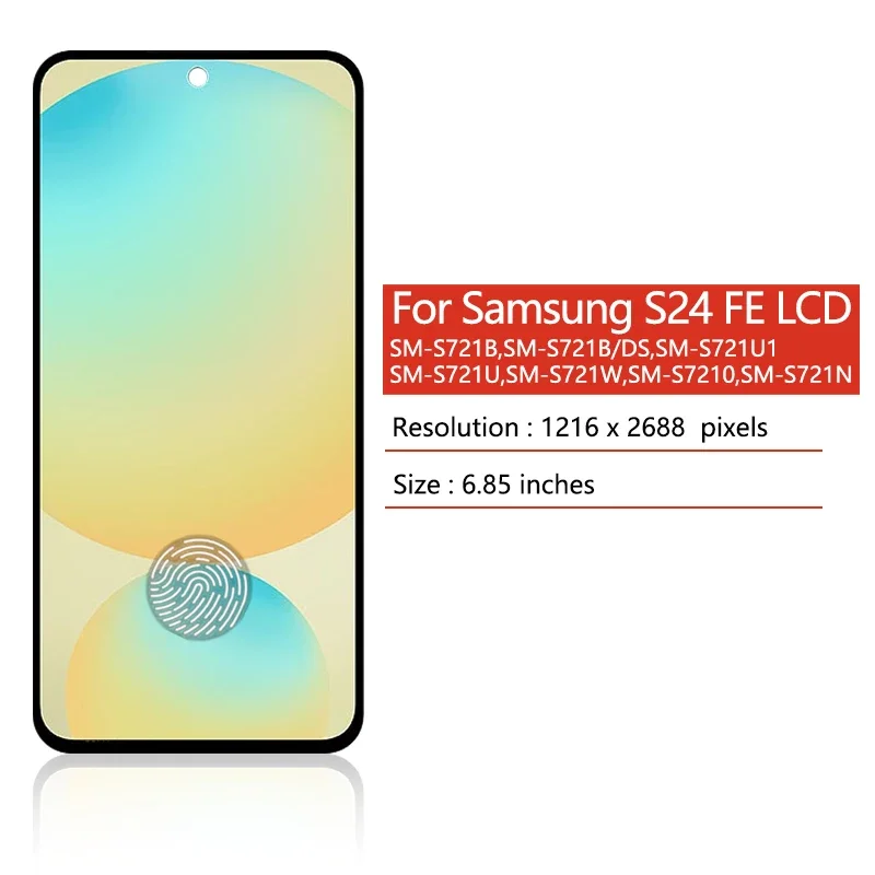 6.7'' Super AMOLED do Samsunga S24 FE 5G S721B S721U S721W S7210 LCD S24FE Wyświetlacz z Ekranem Dotykowym i Digitizerem w Zestawie — zdjęcie produktu 2