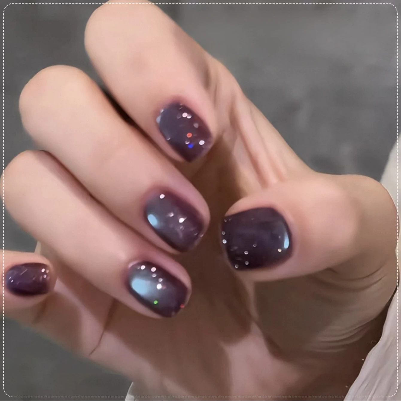 10ML 1PCS Blue Light Purple Glass Bead Magnet Cat Eye Gel Nail Polish Winter Whitening Nail Art Suitable For Toe Nails