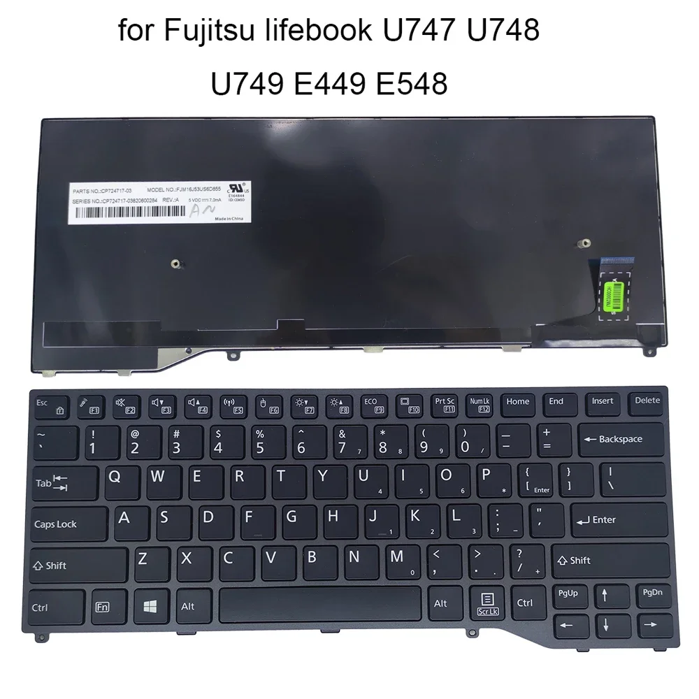 

Клавиатура с подсветкой из США, Таиланд, для Fujitsu Lifebook U747, U748, U749, E449, E548, английский, TI компьютеры, Оригинальная клавиатура CP724717-03