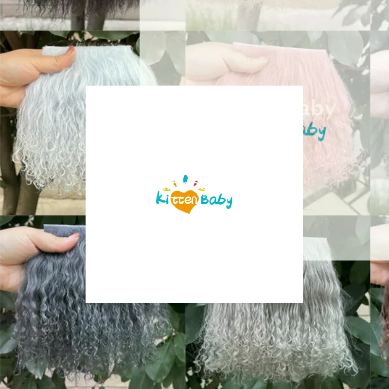 

1Pcs Dolls Accessories Mongolia Fur Sheepskin Wool Extensions Curly Texture Hair Row Curly Hair Extensions SD Blyth Wigs Hair