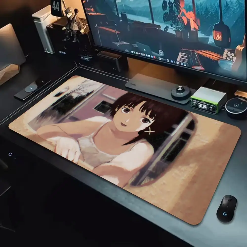 

Аниме Serial Experiments Lain Коврик для мыши Коврики для клавиатуры, резина Kawai, нескользящий настольный коврик, XXL90x40 см