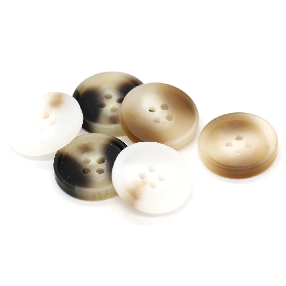 EQUBO 15/18/21/25mm Classical Horn Pattern Resin Buttons for Clothing Men Suit Coat Jacket Large Handmade Decorations